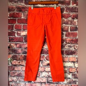 J.Crew Andie Chino Pants Orange Slim Crop Ankle